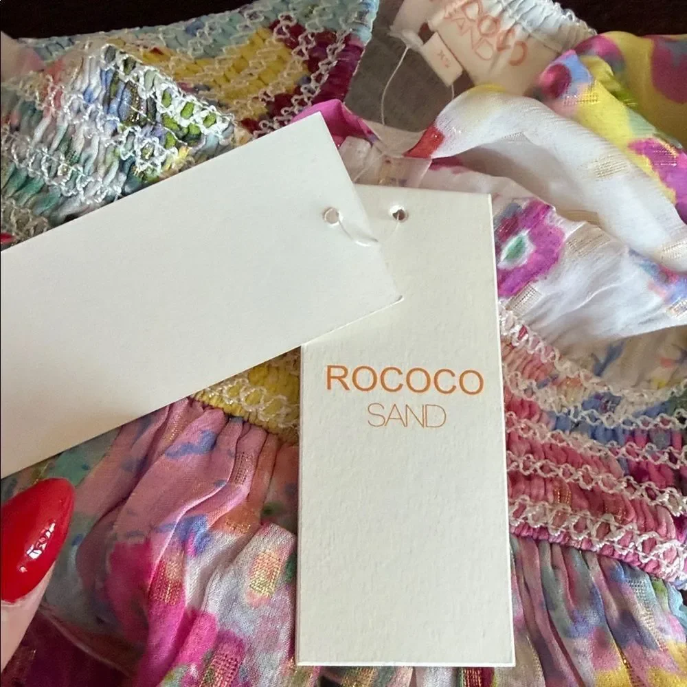 Rococo Sand Floral Halter Mini Dress - Pink and Yellow - Picture 4 of 4